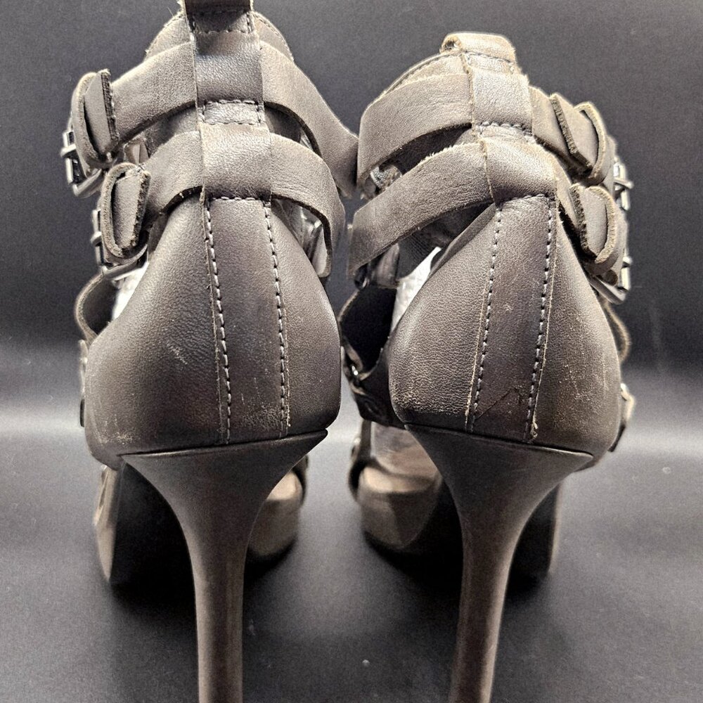 Pour la Victoire Leather Gladiator Sandals, Womens 8.5, Gray Color, Brand New - Picture 5 of 8